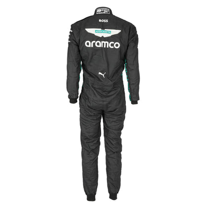 Aston Martin, Puma and sleeve sponsor details on Felipe Drugovich’s 2025 F1 race suit – Dash Racegear.
