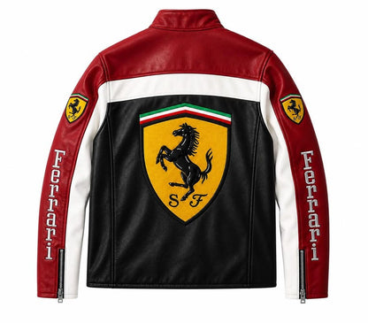 Vintage Ferrari F1 racing leather jacket