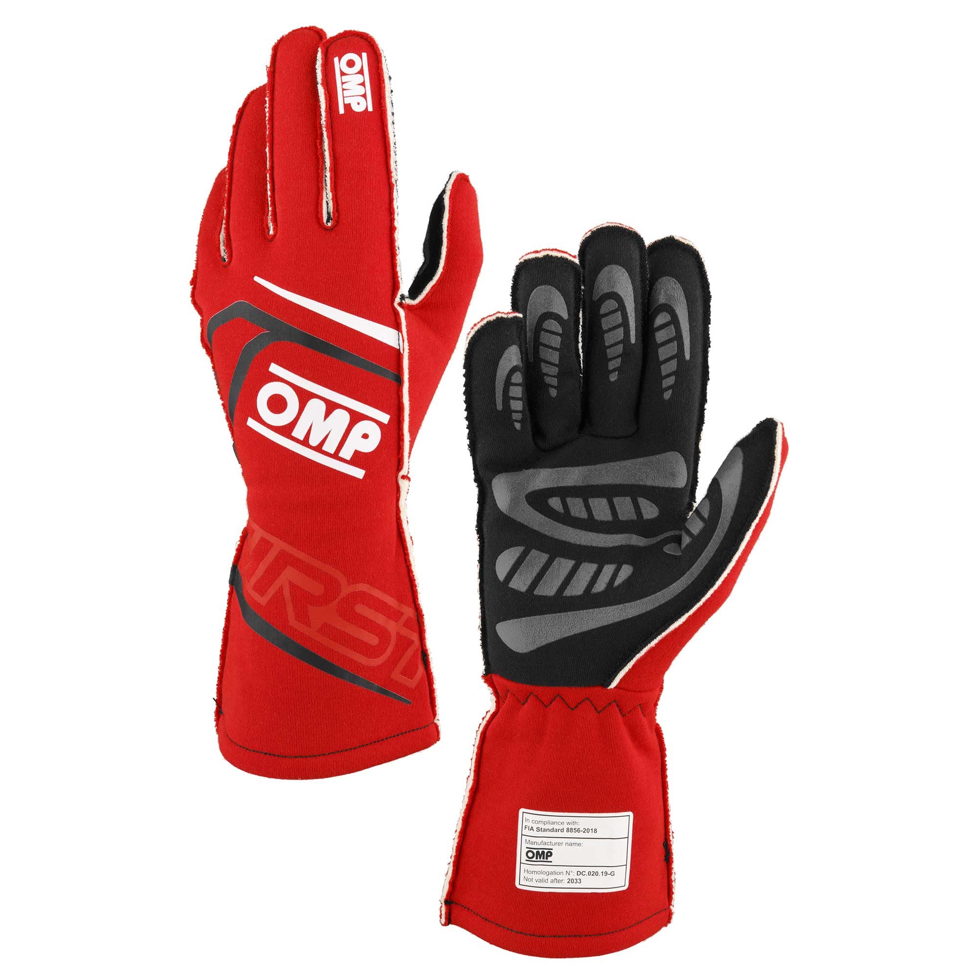 FIRST GLOVES FIA 8856-2018 Red