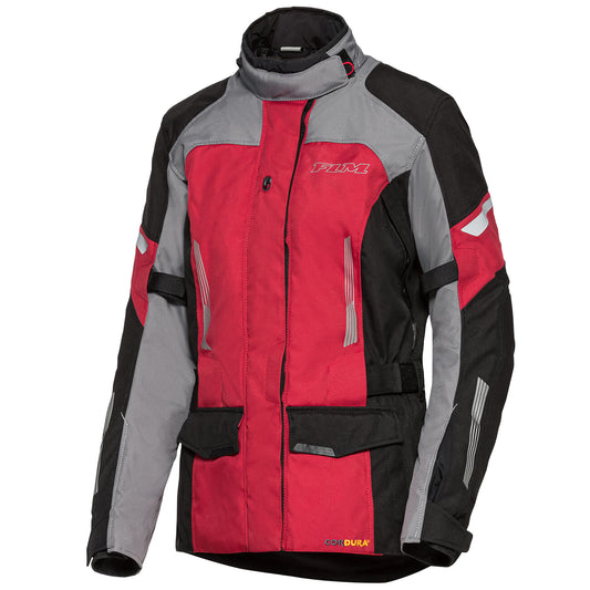 FLM Ladies Touring 3.0 Textile Jacket - Black / Grey / Red by FLM - clearance motorcycle jacket