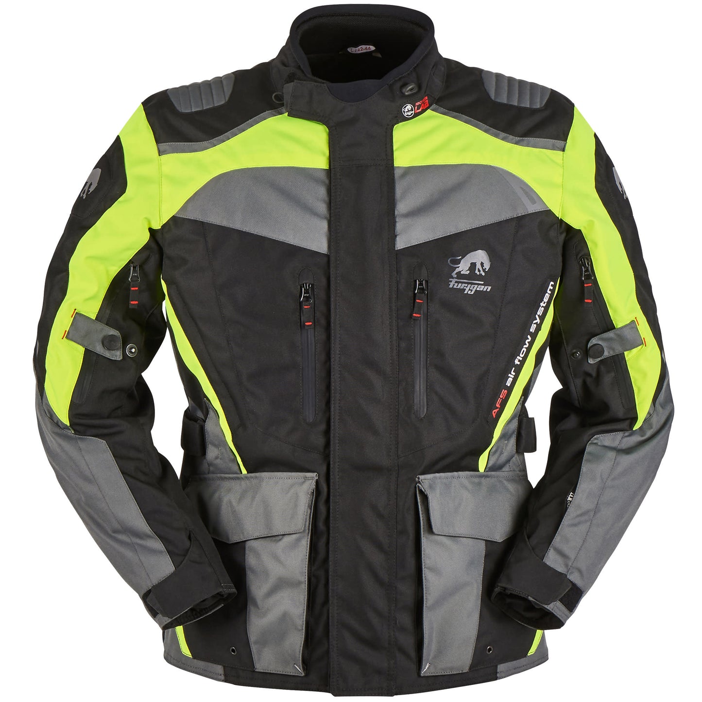 Furygan Apalaches Textile Jacket - Black / Yellow Fluo by Furygan - clearance motorcycle jacket