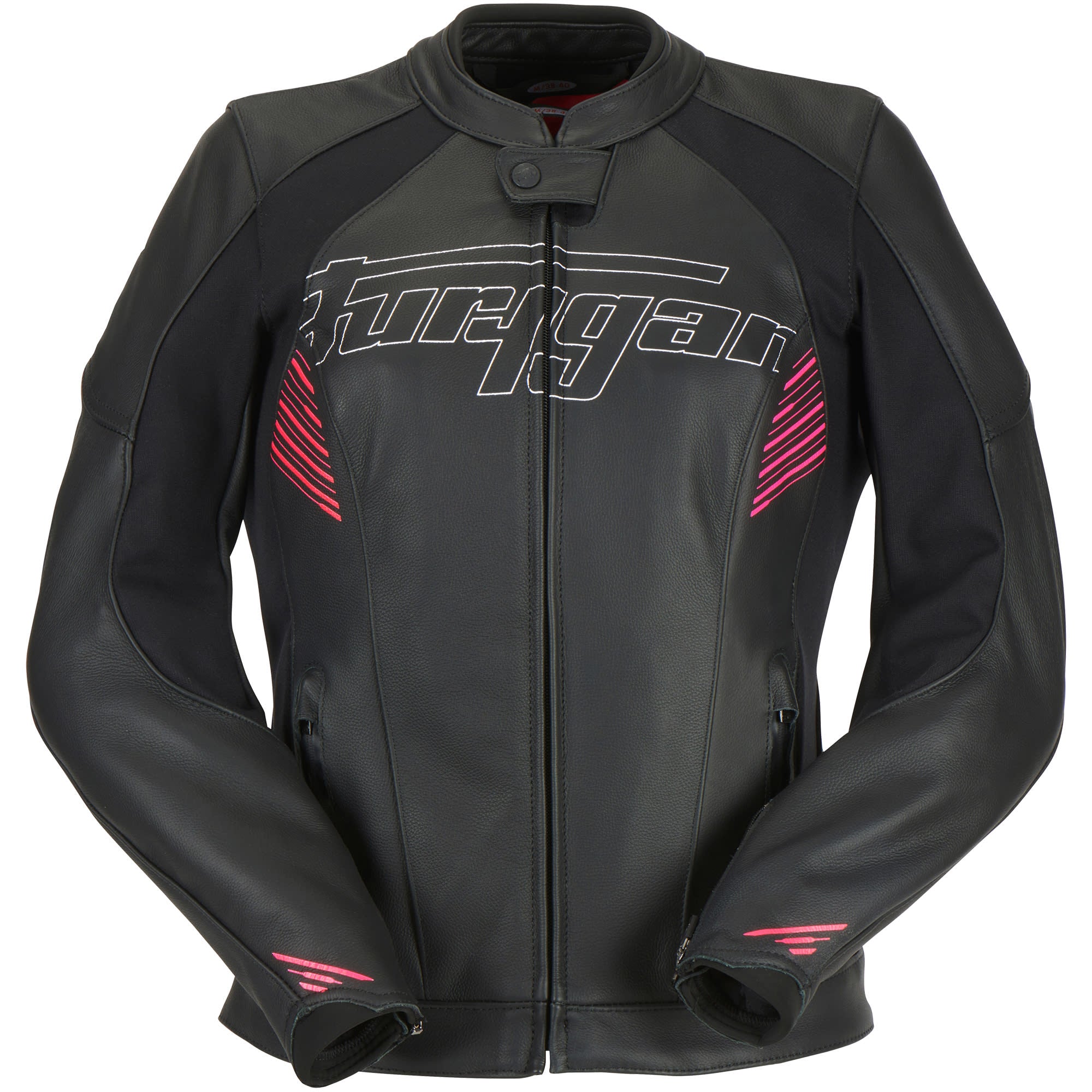 Furygan Ladies Alba Leather Jacket - Black / Pink by Furygan - clearance motorcycle jacket