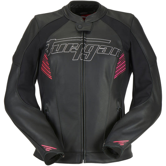 Furygan Ladies Alba Leather Jacket - Black / Pink by Furygan - clearance motorcycle jacket