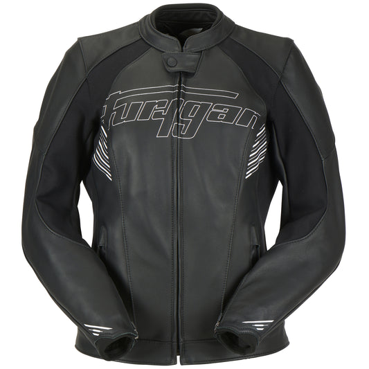 Furygan Ladies Alba Leather Jacket - Black / White by Furygan - clearance motorcycle jacket
