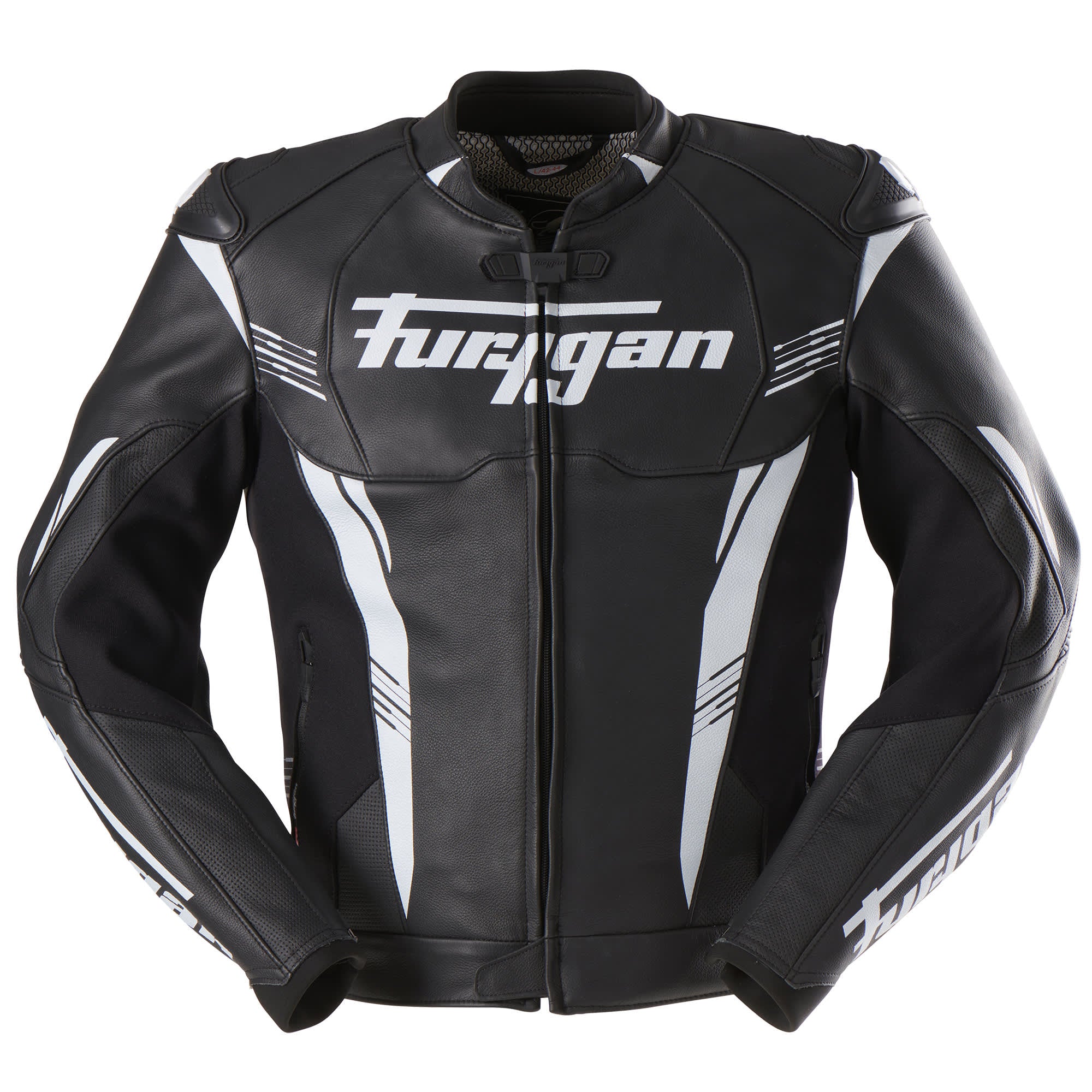 Furygan Pro One Leather Jacket - Black / White by Furygan - clearance motorcycle jacket