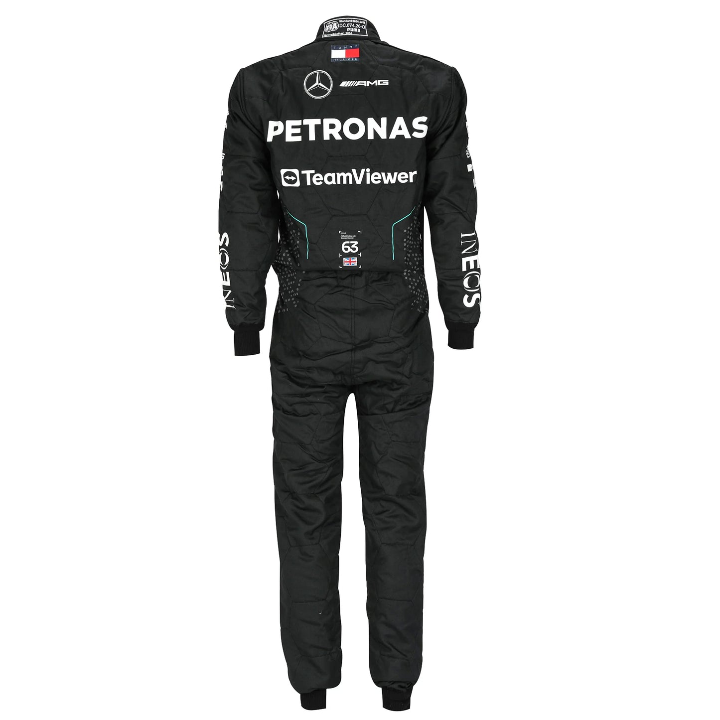 George Russell 2024 Mercedes F1-inspired race suit front view by Dash Racegear