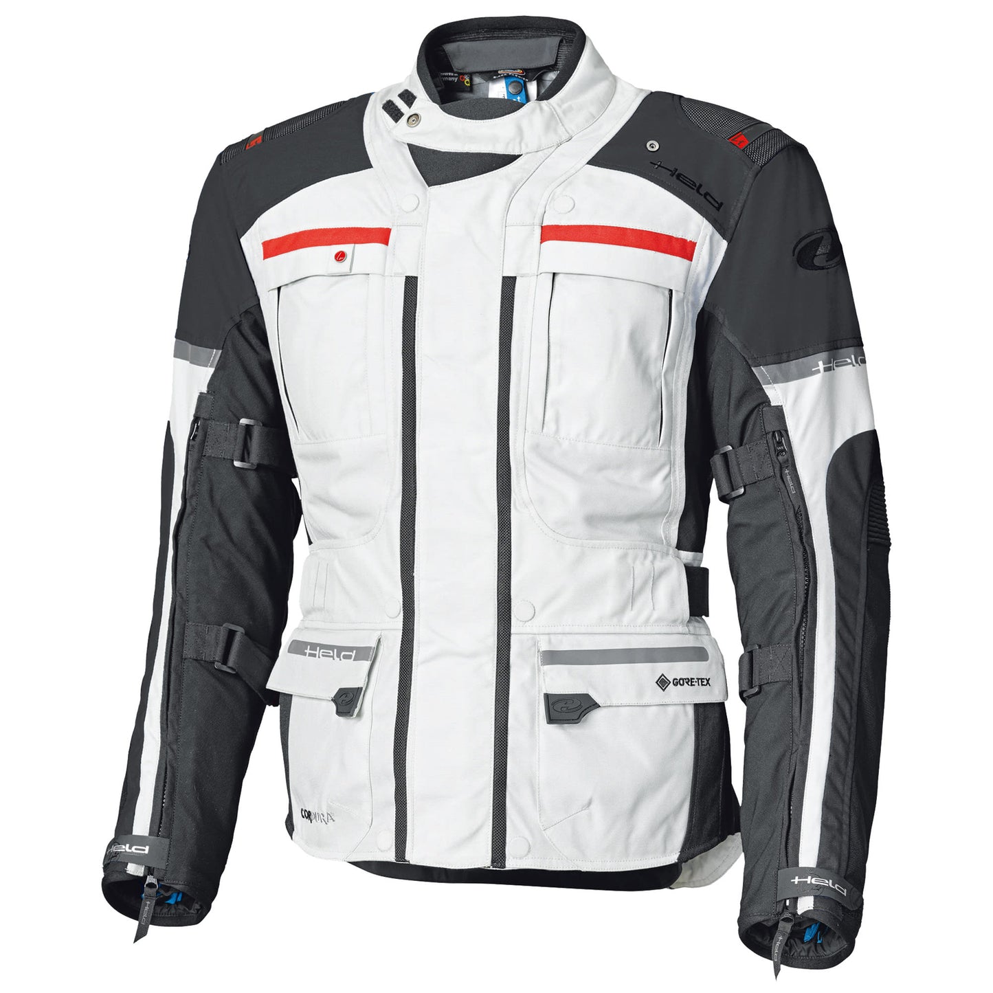 Held Carese Evo Textile Jacket - Grey / Red by Held - clearance motorcycle jacket