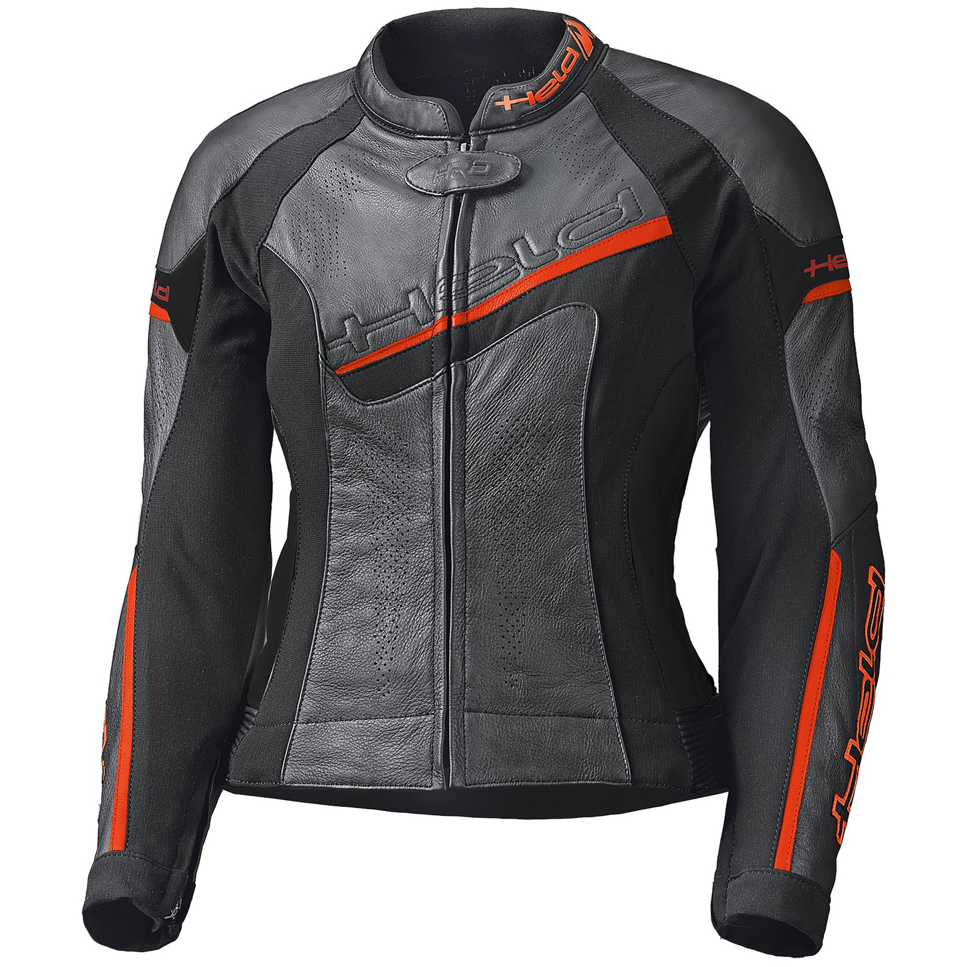 Held Ladies Debbie 2 Leather Jacket - Black / Neon Red by Held - clearance motorcycle jacket
