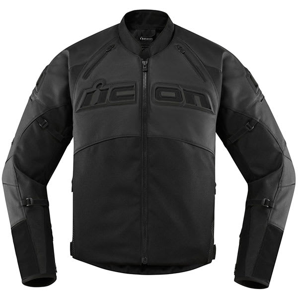 Icon Contra 2 Leather Jacket - Stealth by Icon - clearance motorcycle jacket