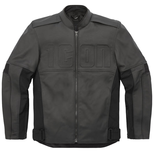 Icon Motorhead 3 Stealth CE Leather Jacket - Black by Icon - clearance motorcycle jacket