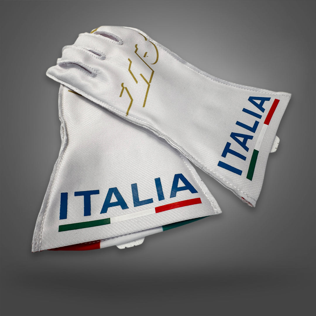 ITALIA Type-1 White/Gold/Blue - Glove | DASH RACEGEAR