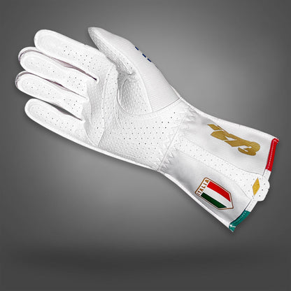ITALIA Type-1 White/Gold/Blue - Glove | DASH RACEGEAR