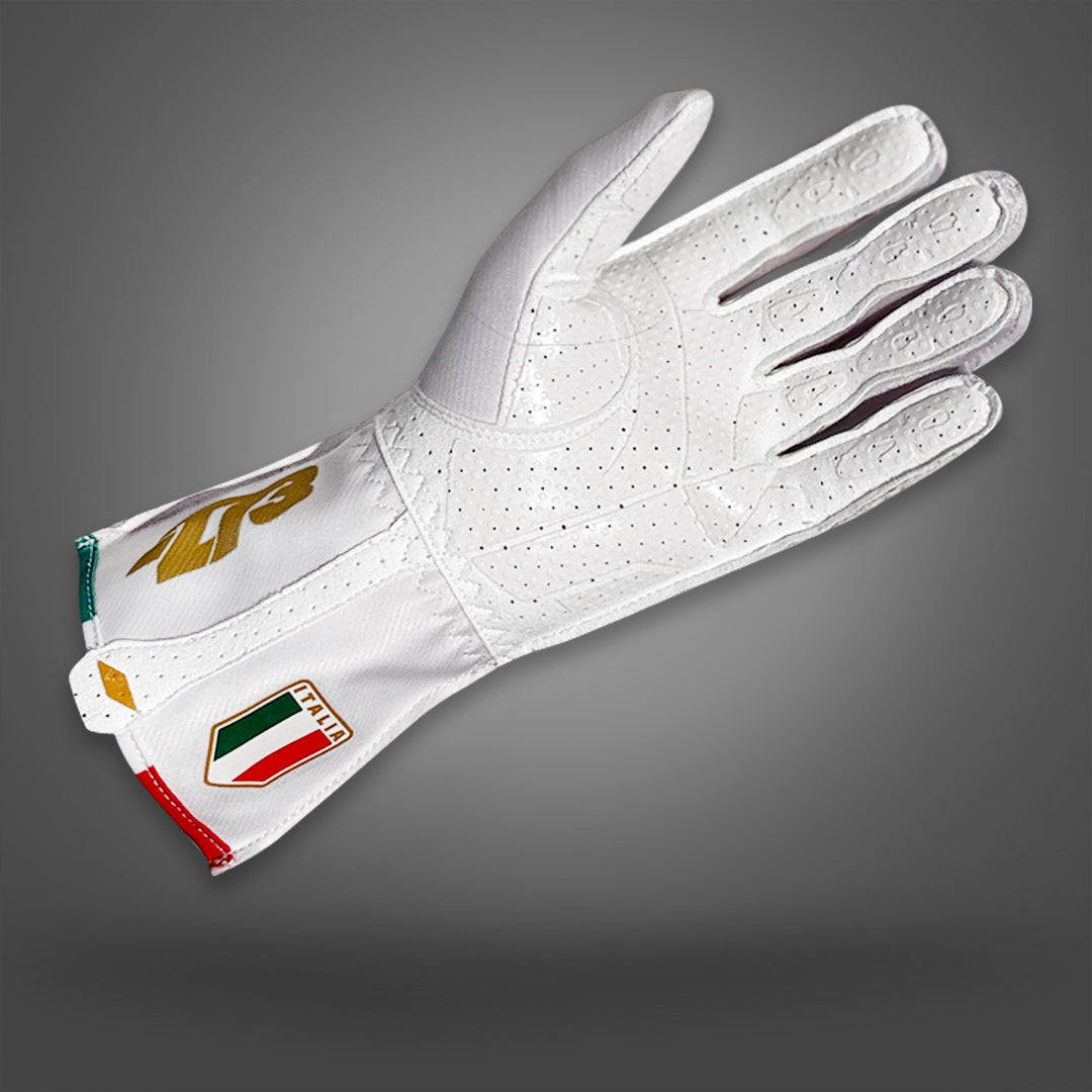 ITALIA Type-1 White/Gold/Blue - Glove | DASH RACEGEAR