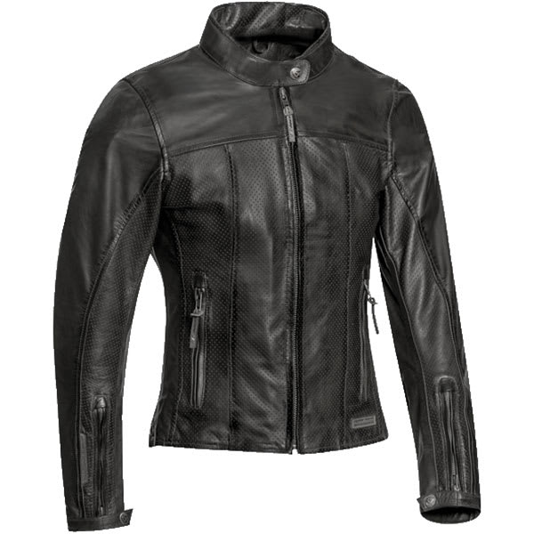 Ixon Ladies Crank Air Leather Jacket - Black by Ixon - clearance motorcycle jacket