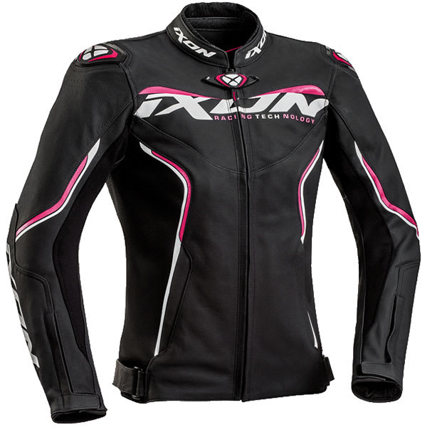 Ixon Ladies Trinity Jacket - Black / White / Fuchsia by Ixon - clearance motorcycle jacket