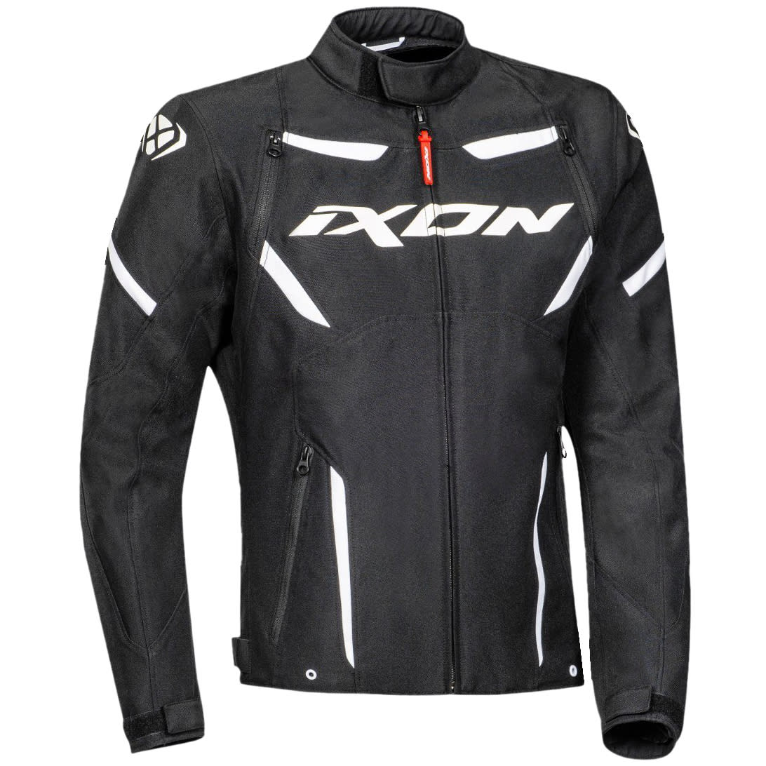 Ixon Striker Textile Jacket - Black / White by Ixon - clearance motorcycle jacket