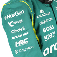NexGen and Honda Racing sleeve logos on Jak Crawford’s 2026 Aston Martin F1 race suit – Dash Racegear.