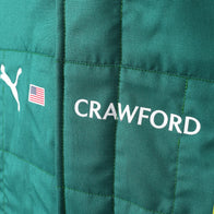 Crawford name and United States flag detail on the 2026 Aston Martin F1 race suit – Dash Racegear.