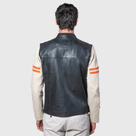 Mans Karl 24H Le Ecru Black Leather Jacket Leather Jacket unisex detail view 8 | Dash Racegear — Luxury Mans Karl 24H Le Ecru Black Leather Outerwear