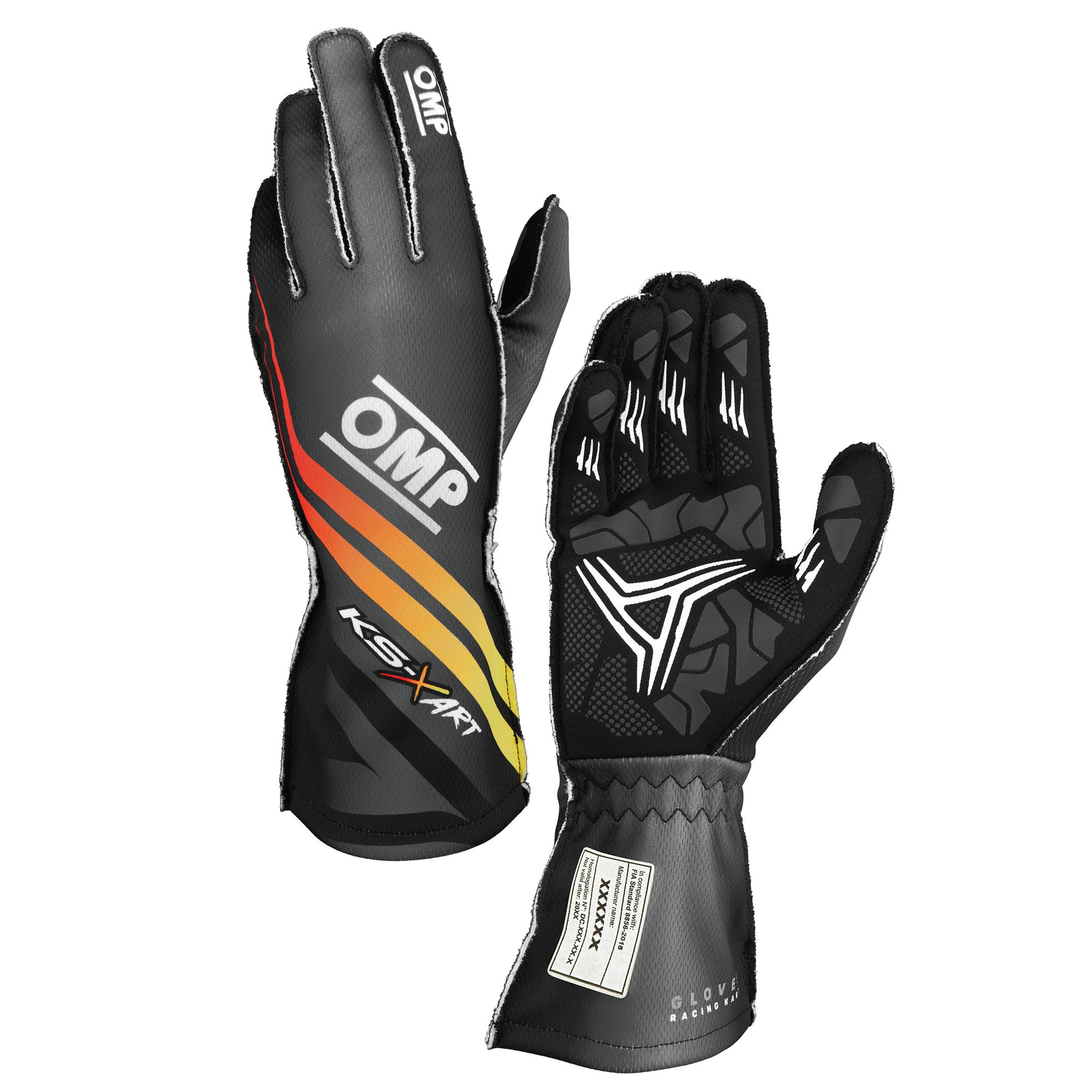 KS-X ART GLOVES FIA 8877-2022 Black - Yellow - Red