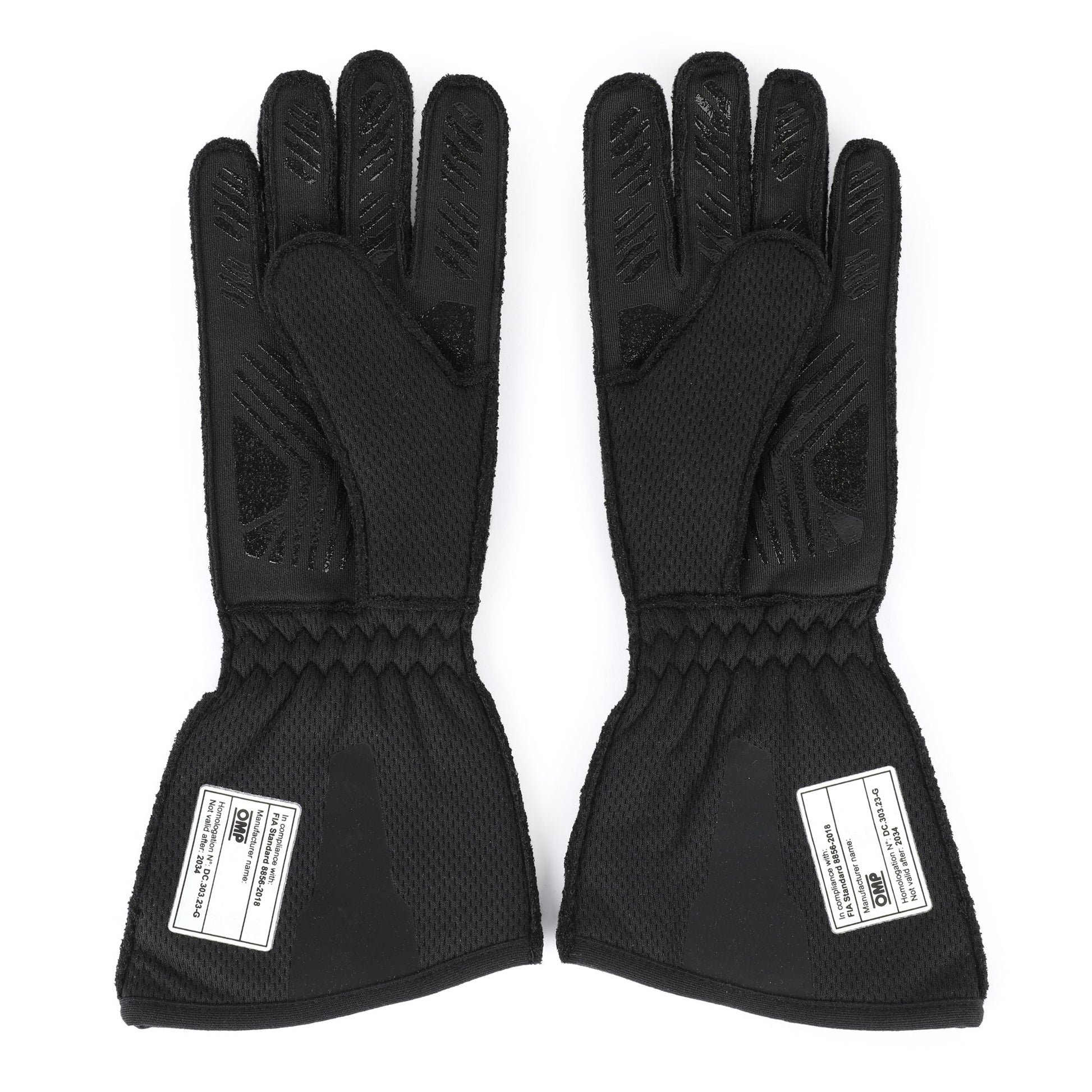 Palm view of Lance Stroll 2024 Aston Martin F1-inspired race gloves with grip panels