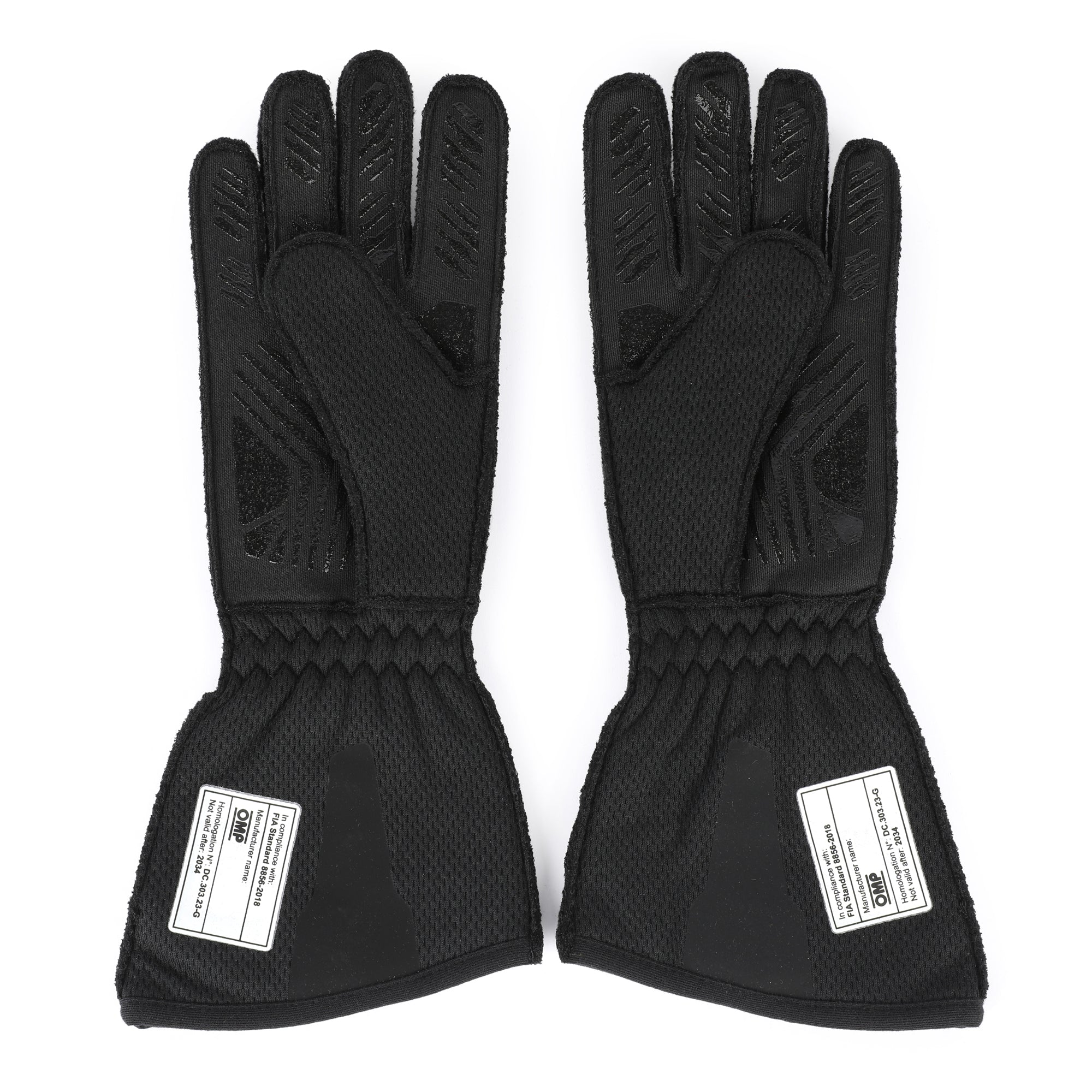 Palm view of Lance Stroll 2024 Aston Martin F1-inspired race gloves with grip panels