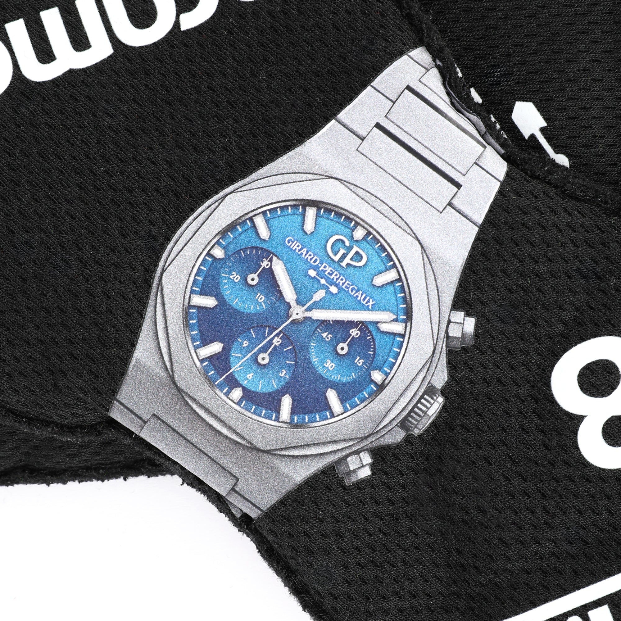 Girard-Perregaux watch graphic on Lance Stroll 2024 Aston Martin F1-inspired race glove