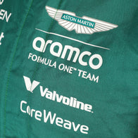 Back view of Lance Stroll’s 2025 Aston Martin Aramco F1 race suit – Dash Racegear.