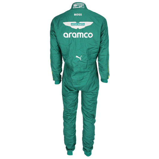 FIA and Puma collar label on Lance Stroll’s 2025 Aston Martin F1 race suit – Dash Racegear.