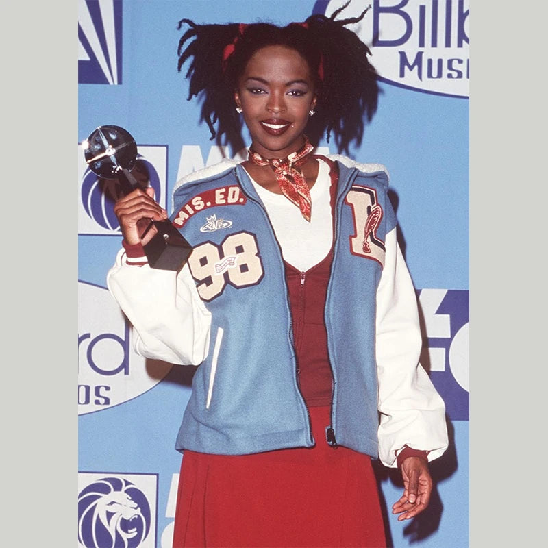 Lauryn Hill 1998 Varsity Jacket Varsity Jacket unisex front product view | Dash Racegear — Lauryn Hill 1998 Varsity Jacket – A Must-Have for Fans