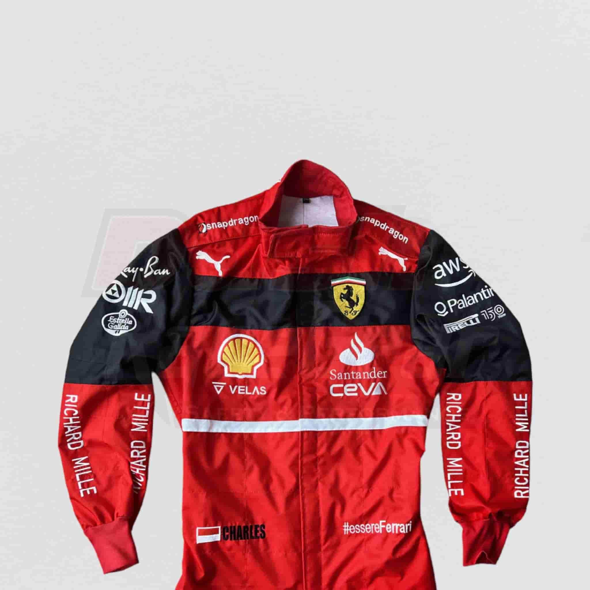 2022 Charles Leclerc Ferrari F1 Racing Suit - 4X - Large / Euro 66
