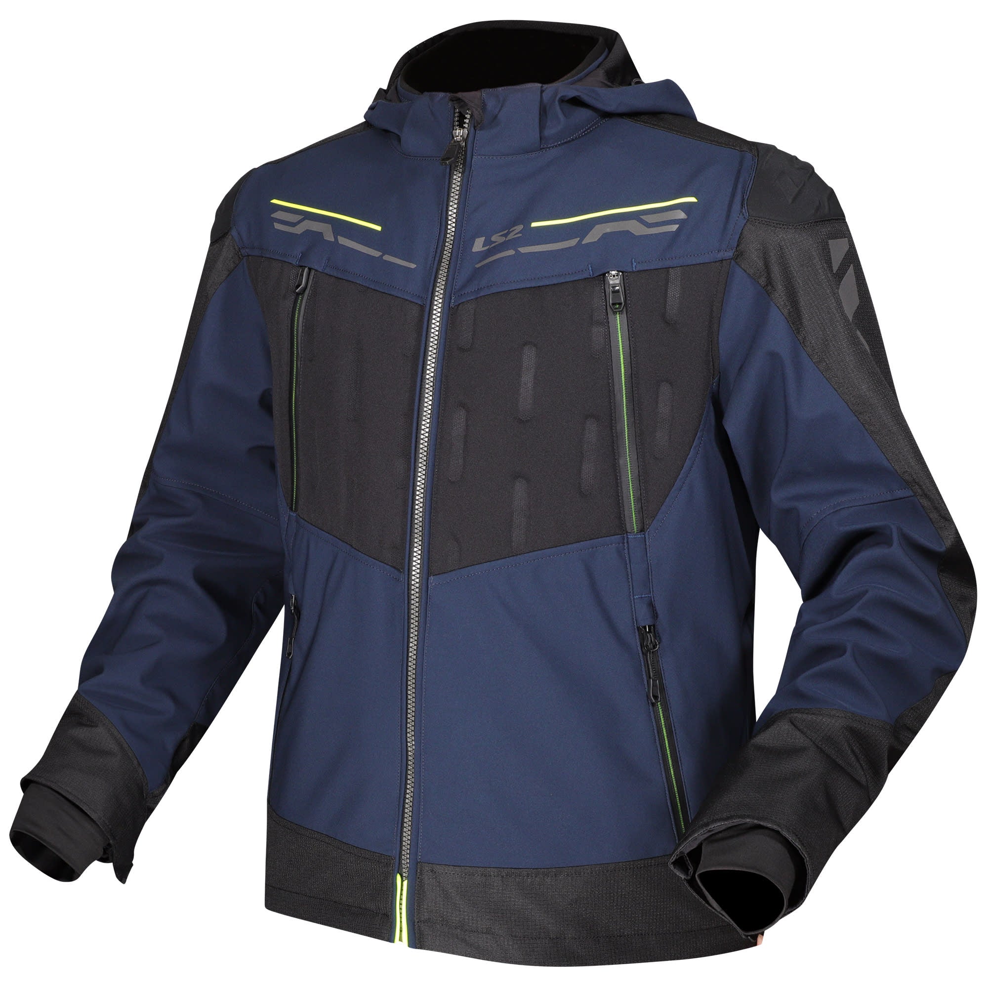 LS2 Zirconium Textile Jacket - Blue / Black / Hi Viz Yellow by LS2 - clearance motorcycle jacket