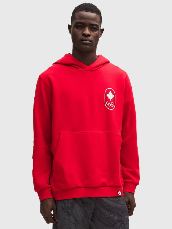 lululemon Winter Olympics 2026 Team Canada Hoodie Hoodie unisex front product view | Dash Racegear — Red lululemon Winter Olympics 2026 Hoodie, warm, comfortable, and ready for Team Canada supporters.