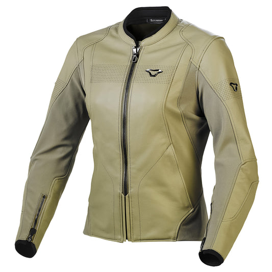 Macna Ladies Tequilla Leather Jacket - Olive by Macna - clearance motorcycle jacket