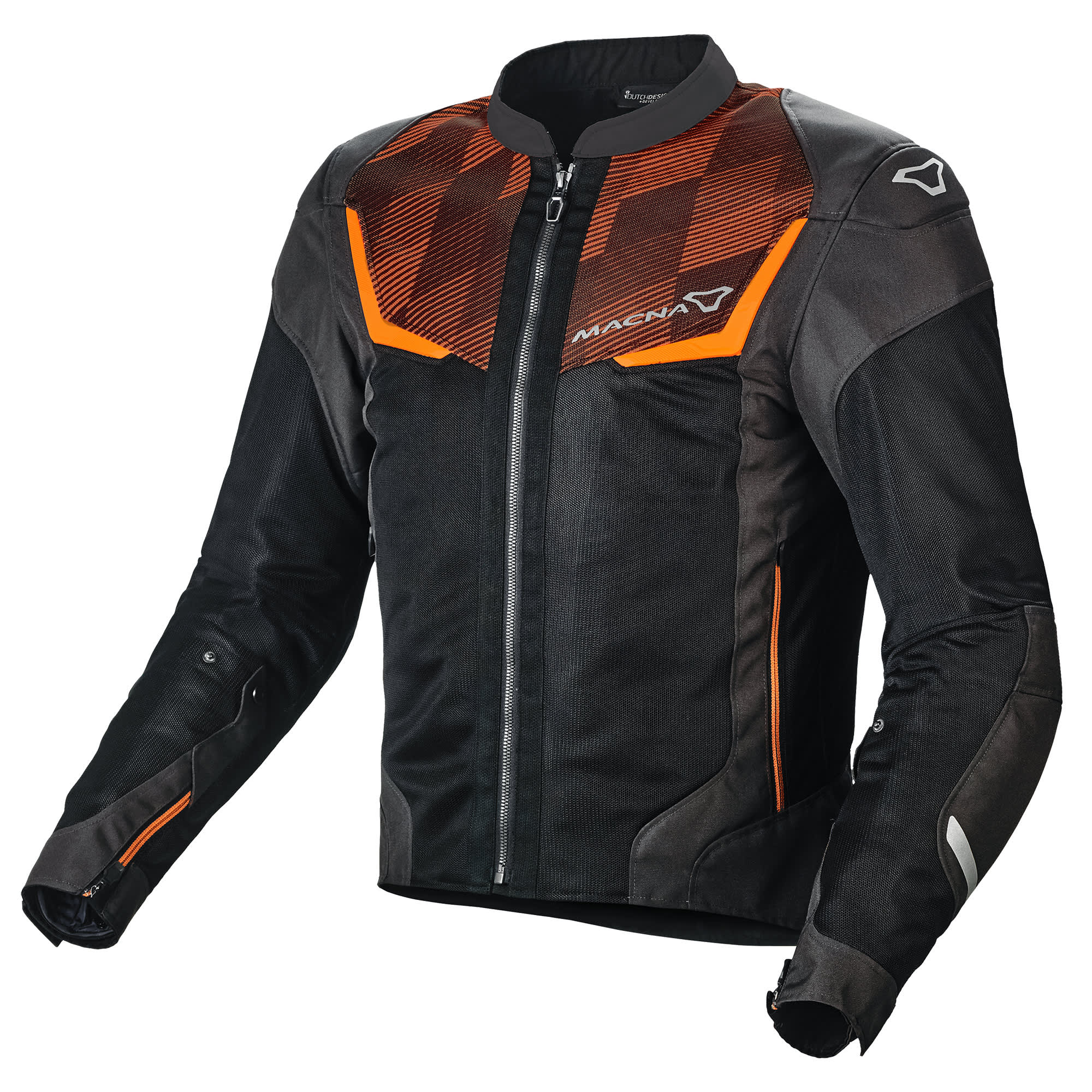 Macna Orcano Textile Jacket - Orange / Black by Macna - clearance motorcycle jacket