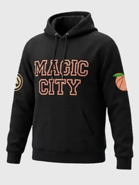 Atlanta Hawks Magic City Hoodie Hoodie unisex front product view | Dash Racegear — Atlanta Hawks black fleece pullover hoodie by Magic City, cozy and perfect for game day or casual wear.