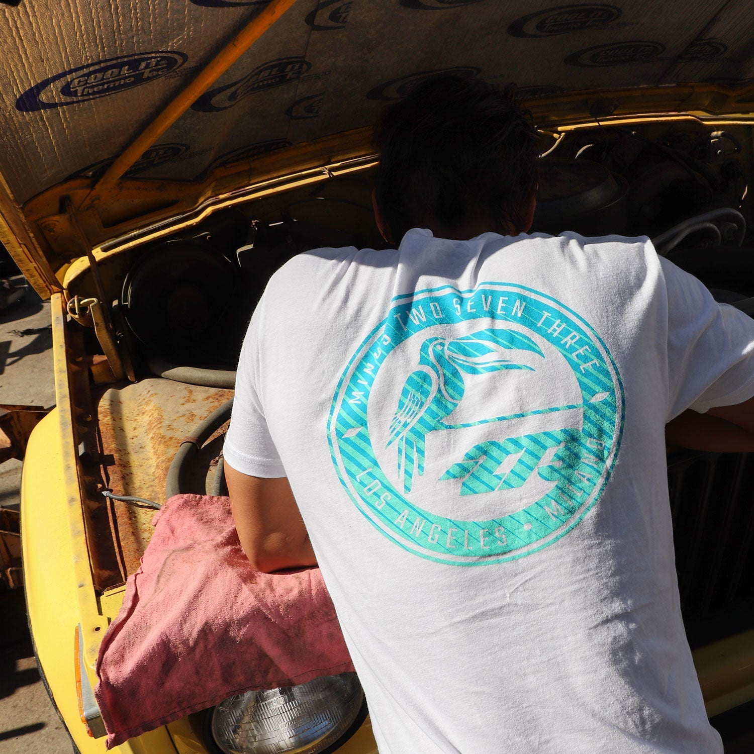 MANAUS Tee White/Cyan/Turquoise - Tee Shirt | DASH RACEGEAR