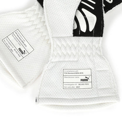 FIA certification labels inside Max Verstappen’s 2021 Red Bull Racing gloves – Dash Racegear.