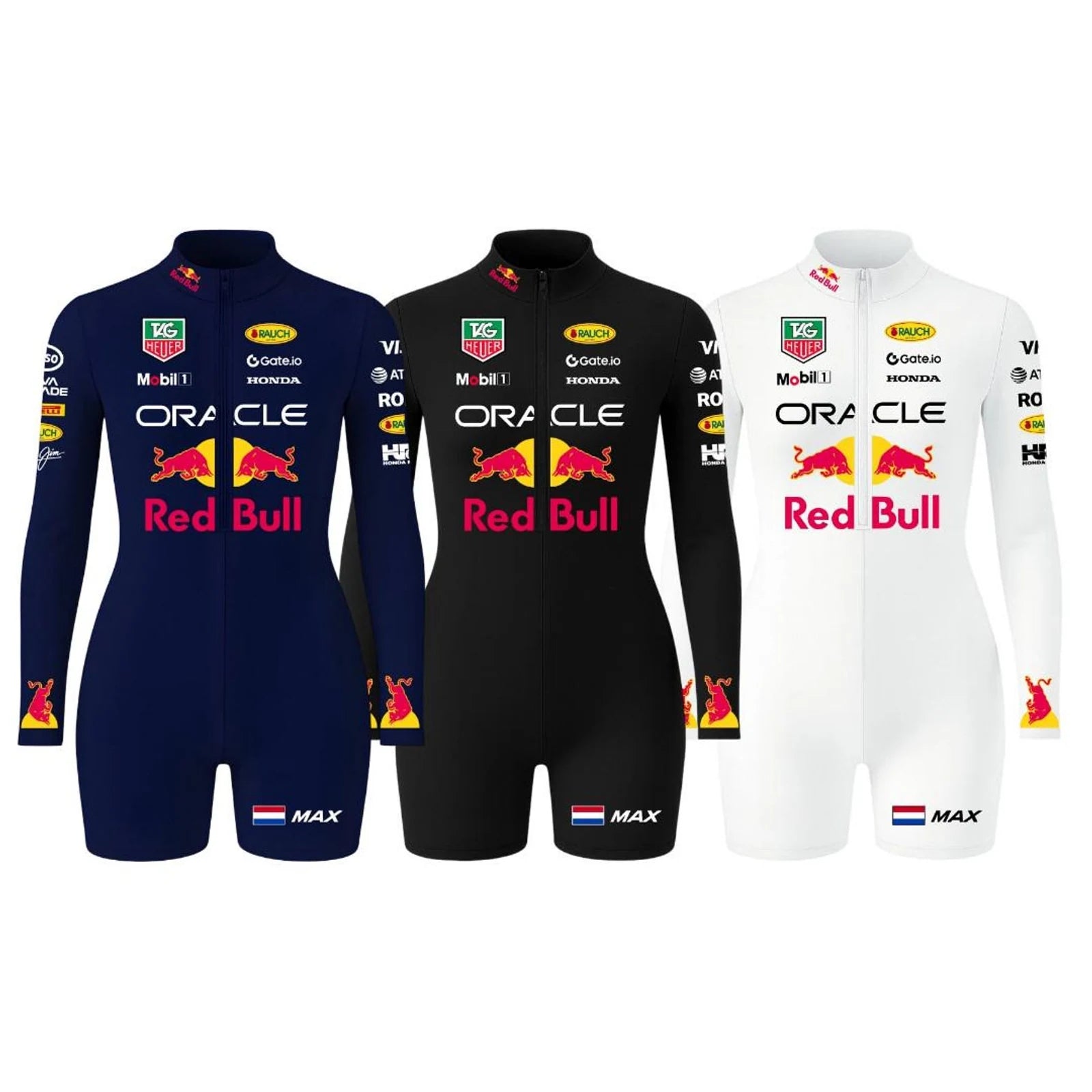 Max Verstappen 2025 F1 Women Jumpsuit and Onesie Red Bull Racing by Dash Racegear, front product view, design 4524