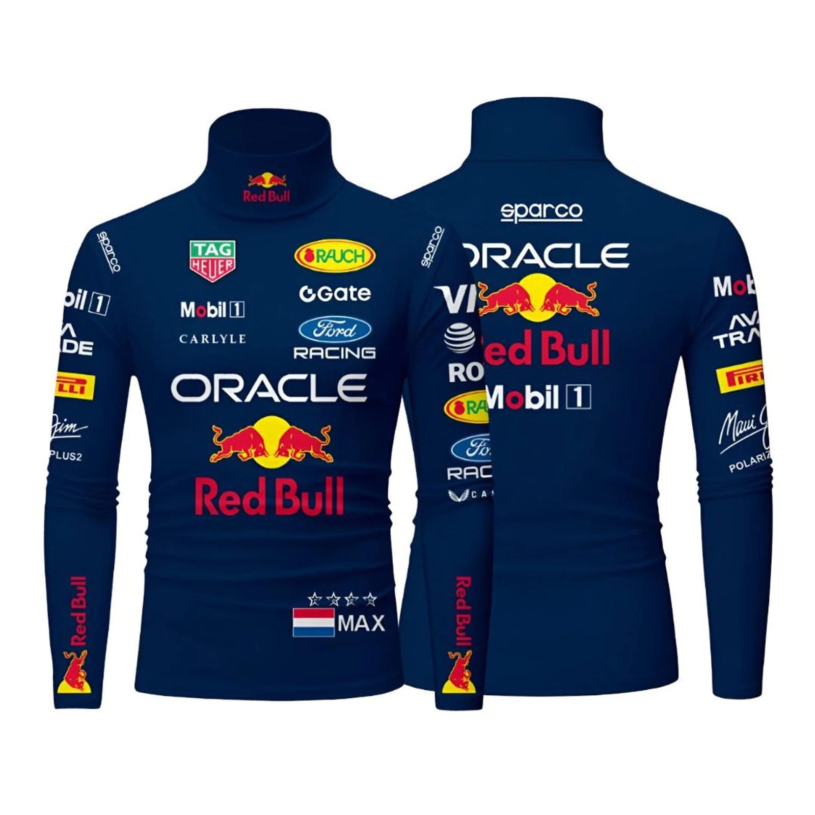 Max Verstappen 2026 F1 Undersuit Red Bull Racing Blue Base Layer by Dash Racegear, front product view, design 5867
