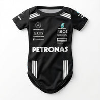 Mercedes Baby Bodysuit Onesie 2025 front view baby onesie by Dash Racegear