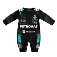 Mercedes Longsleeve Baby Onesie Jumpsuit 2026 front view baby onesie by Dash Racegear