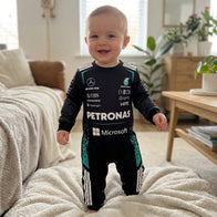 Mercedes Longsleeve Baby Onesie Jumpsuit 2026 lifestyle view for baby sports fans
