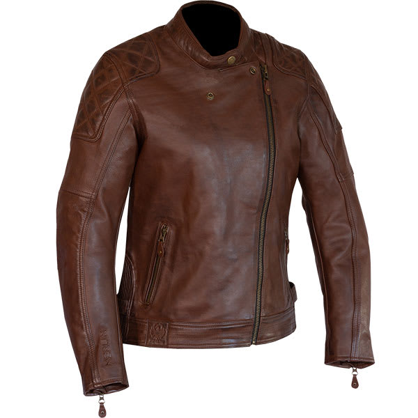 Merlin Ladies Bristol Cafe D3O Leather Jacket - Brown by Merlin - clearance motorcycle jacket