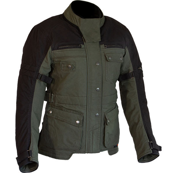 Merlin Mahala Ladies D3O Explorer Textile Jacket - Black / Olive by Merlin - clearance motorcycle jacket