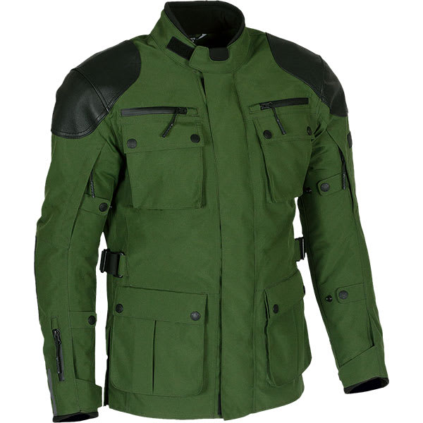 Merlin Sayan Laminated D3O Textile Jacket - Forest Green by Merlin - clearance motorcycle jacket
