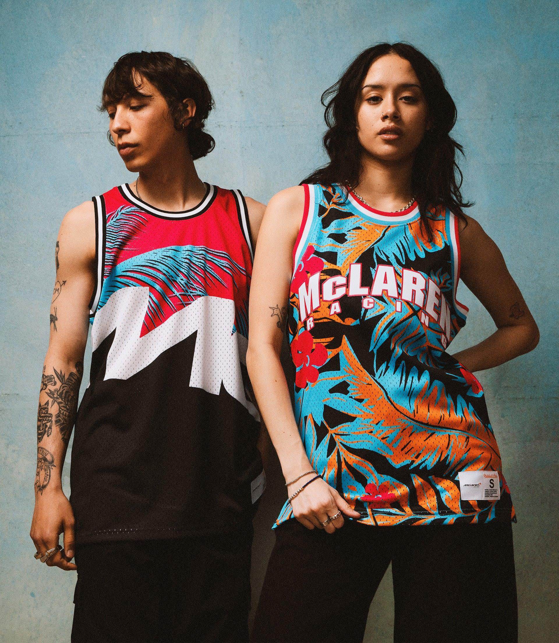 MIAMI GRAND PRIX MESH TANK - MITCHELL & NESS - BLACK/PINK - Dash Racegear Store
