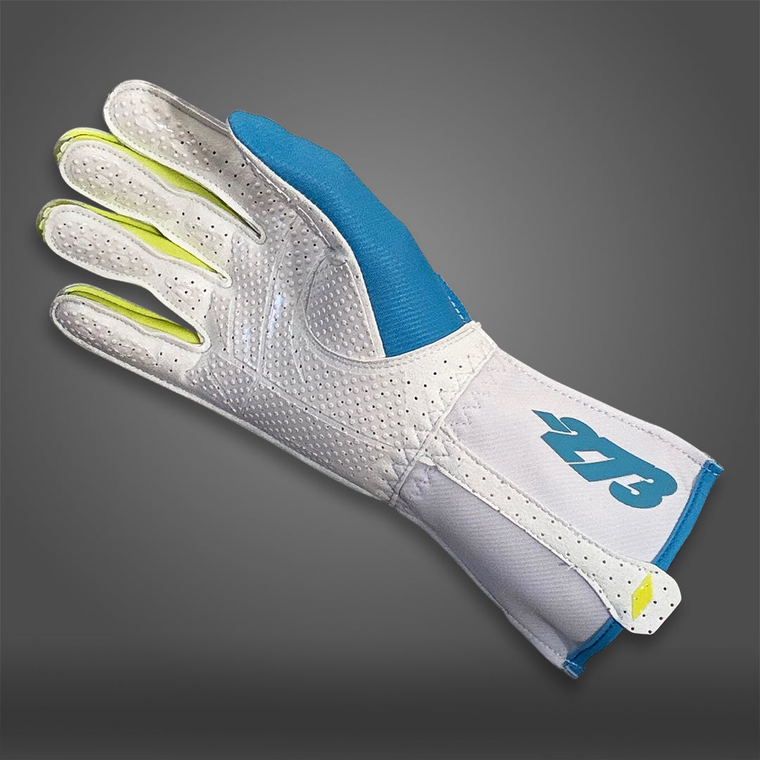 MNS-1 Cyan/Fluo-Yellow - Glove | DASH RACEGEAR