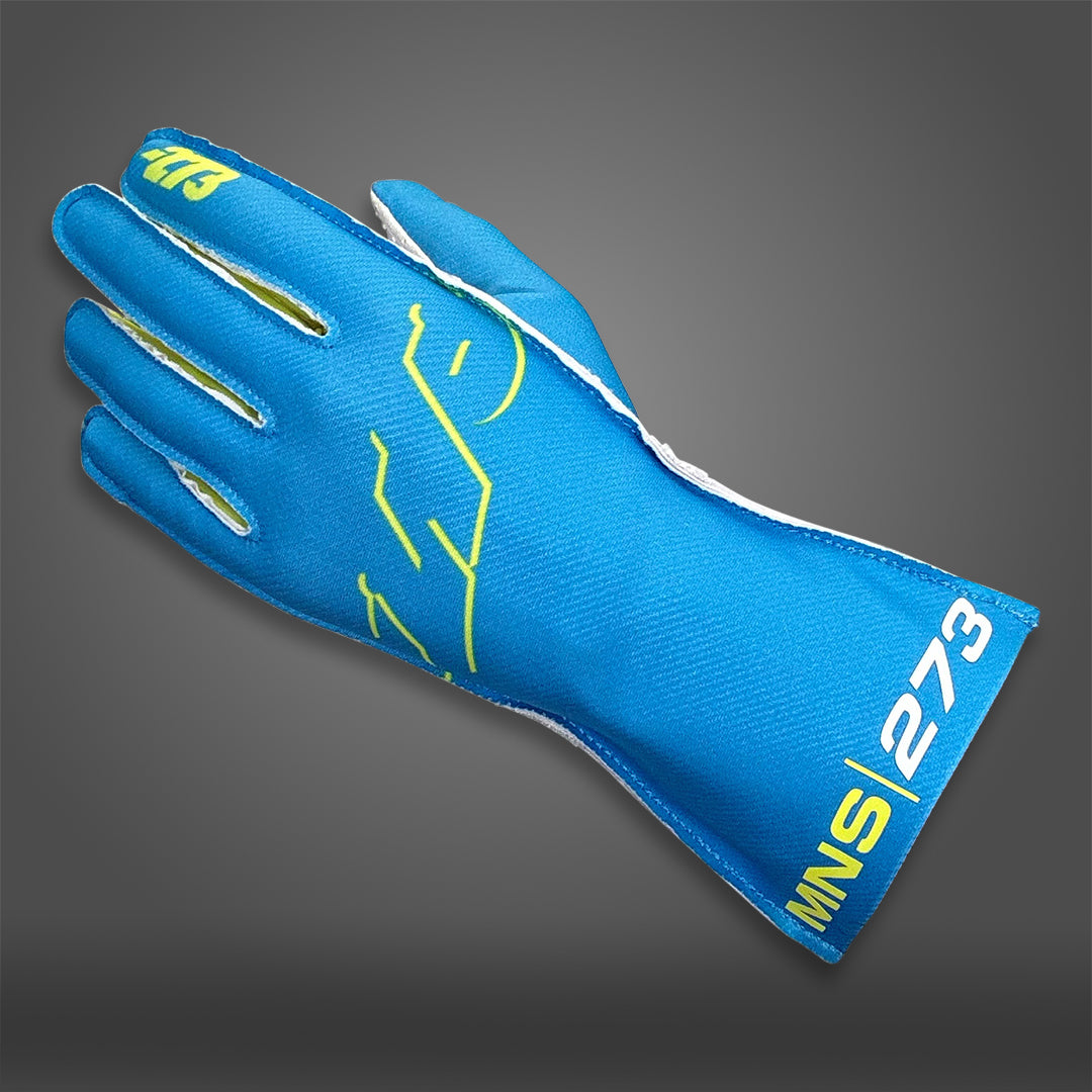 MNS-1 Cyan/Fluo-Yellow - Glove | DASH RACEGEAR