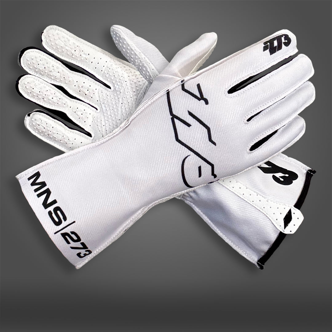 MNS-1 White/Black - Glove | DASH RACEGEAR
